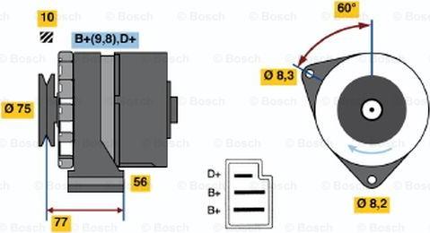 BOSCH 0 986 031 040 - Генератор autosila-amz.com