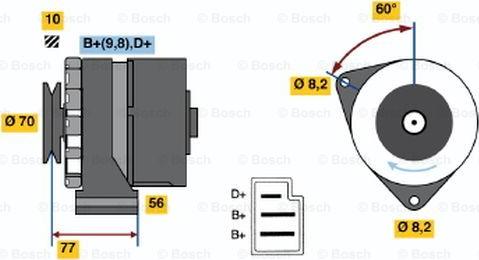 BOSCH 0 986 031 390 - Генератор autosila-amz.com