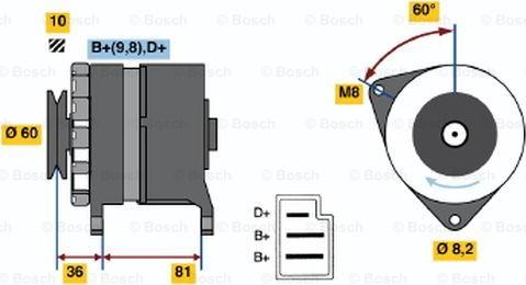 BOSCH 0 986 031 380 - Генератор autosila-amz.com