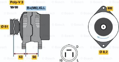 BOSCH 0 986 038 471 - Генератор autosila-amz.com