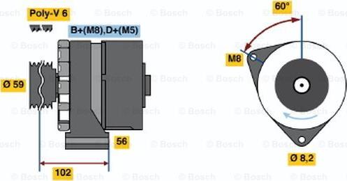 BOSCH 0 986 038 340 - Генератор autosila-amz.com