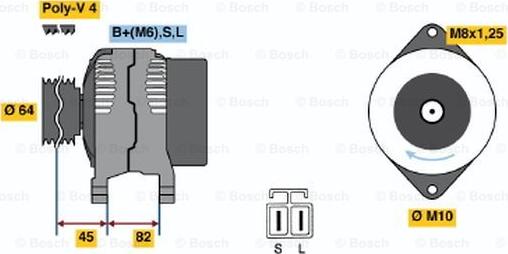 BOSCH 0 986 038 281 - Генератор autosila-amz.com