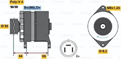 BOSCH 0 986 038 220 - Генератор autosila-amz.com