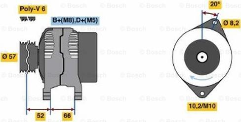 BOSCH 0 986 038 750 - Генератор autosila-amz.com