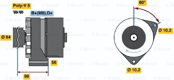 BOSCH 0 986 033 910 - Генератор autosila-amz.com