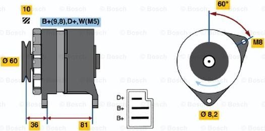 BOSCH 0 986 033 860 - Генератор autosila-amz.com