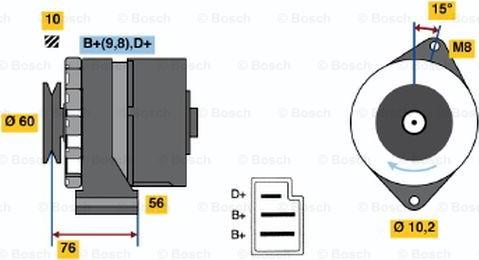 BOSCH 0 986 033 260 - Генератор autosila-amz.com