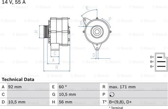 BOSCH 0 986 033 740 - Генератор autosila-amz.com