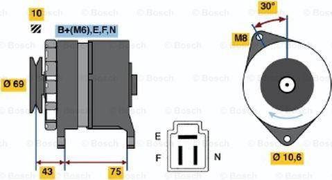 BOSCH 0 986 032 591 - Генератор autosila-amz.com