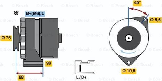 BOSCH 0 986 032 301 - Генератор autosila-amz.com