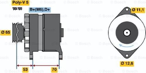 BOSCH 0 986 037 150 - Генератор autosila-amz.com