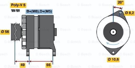 BOSCH 0 986 037 801 - Генератор autosila-amz.com