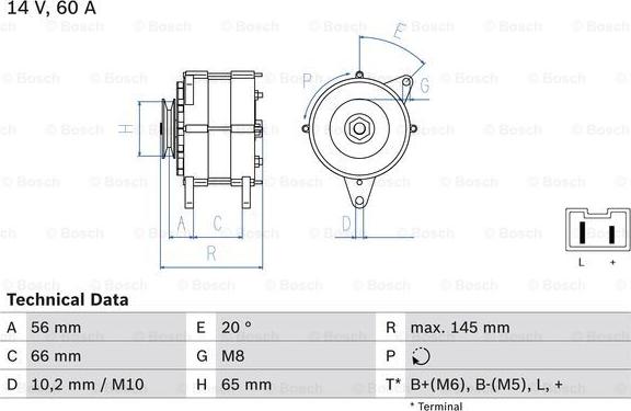 BOSCH 0 986 037 321 - Генератор autosila-amz.com