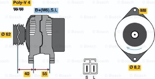 BOSCH 0 986 037 201 - Генератор autosila-amz.com