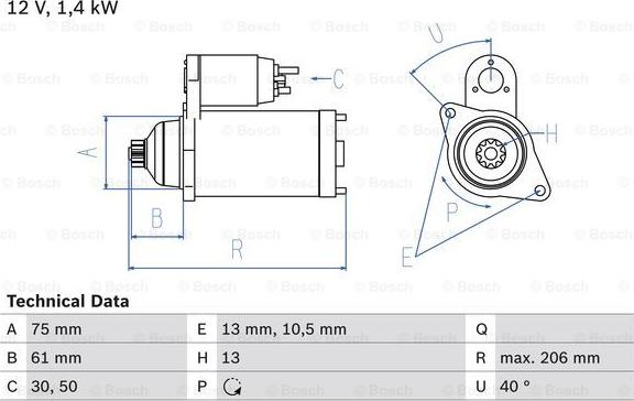 BOSCH 0 986 029 000 - Стартер autosila-amz.com