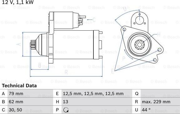 BOSCH 0 986 029 110 - Стартер autosila-amz.com