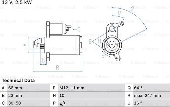 BOSCH 0 986 024 040 - Стартер autosila-amz.com