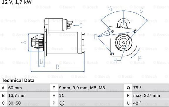 BOSCH 0 986 024 060 - Стартер autosila-amz.com