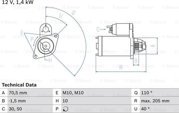 BOSCH 0 986 025 960 - Стартер autosila-amz.com