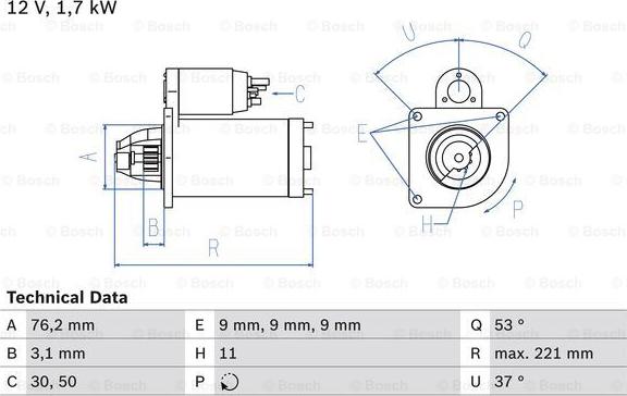 BOSCH 0 986 025 190 - Стартер autosila-amz.com