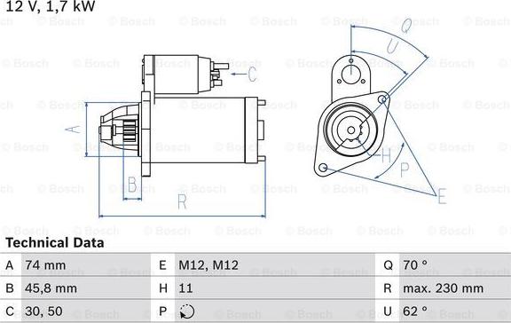 BOSCH 0 986 025 130 - Стартер autosila-amz.com