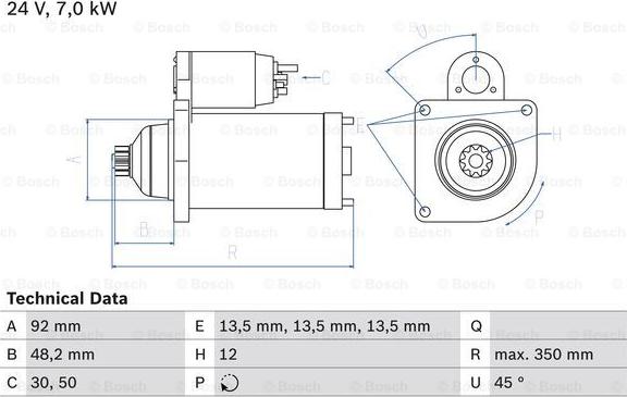 BOSCH 0 986 025 270 - Стартер autosila-amz.com