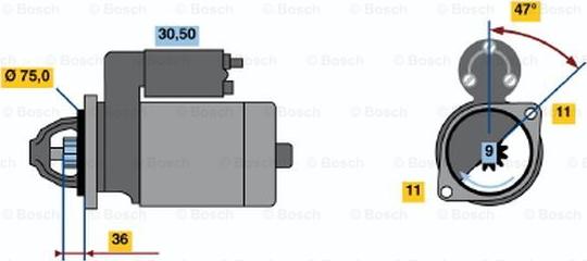 BOSCH 0 986 020 441 - Стартер autosila-amz.com