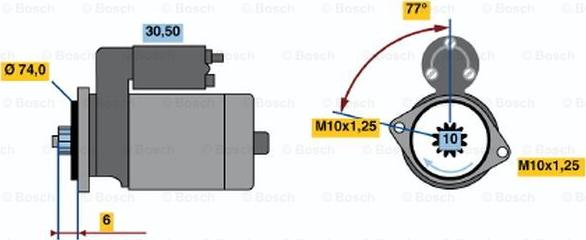 BOSCH 0 986 020 841 - Стартер autosila-amz.com