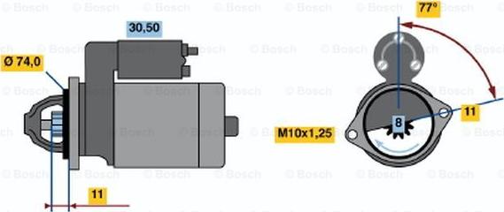 BOSCH 0 986 020 531 - Стартер autosila-amz.com