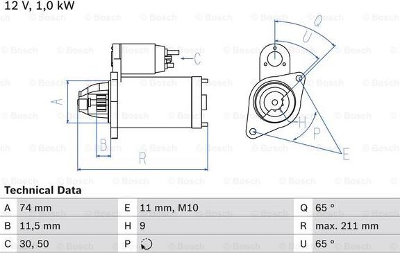 BOSCH 0 986 020 571 - Стартер autosila-amz.com