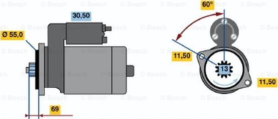 BOSCH 0 986 020 631 - Стартер autosila-amz.com