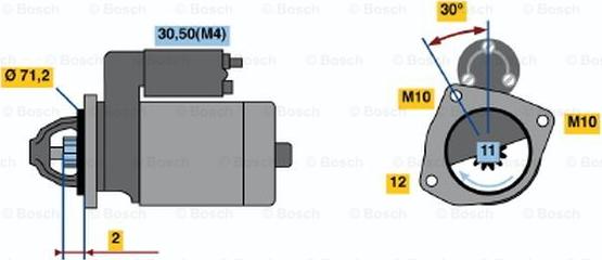 BOSCH 0 986 020 121 - Стартер autosila-amz.com