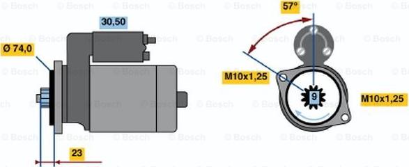 BOSCH 0 986 020 831 - Стартер autosila-amz.com