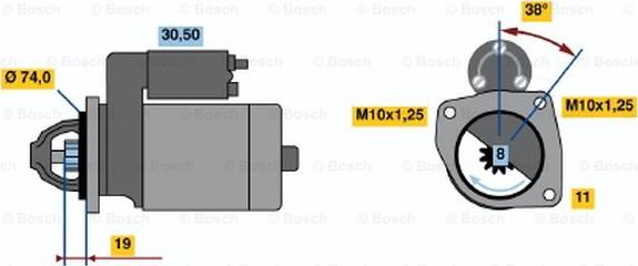 BOSCH 0 986 020 731 - Стартер autosila-amz.com