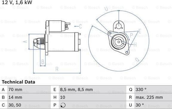 BOSCH 0 986 021 260 - Стартер autosila-amz.com