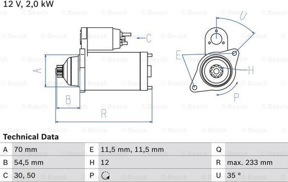 BOSCH 0 986 023 540 - Стартер autosila-amz.com