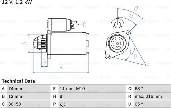 BOSCH 0 986 023 550 - Стартер autosila-amz.com