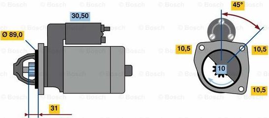 BOSCH 0 986 023 510 - Стартер autosila-amz.com