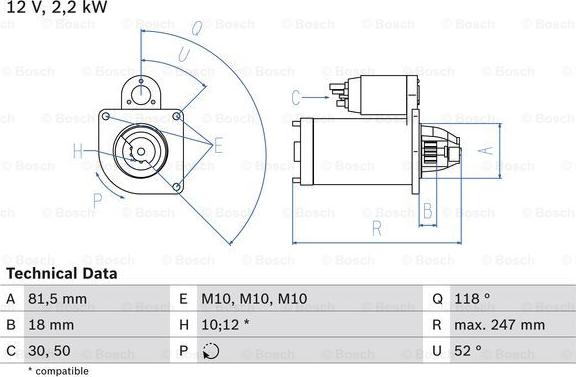 BOSCH 0 986 023 180 - Стартер autosila-amz.com