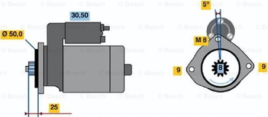 BOSCH 0 986 022 571 - Стартер autosila-amz.com