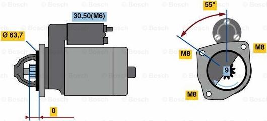 BOSCH 0 986 022 111 - Стартер autosila-amz.com