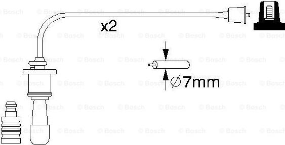 BOSCH 0 986 356 991 - Комплект проводов зажигания HYUNDAI SANTA FE 01-06, SONATA IV 98-04, TRAJET 00-08, KIA MAGENTIS 01-, autosila-amz.com