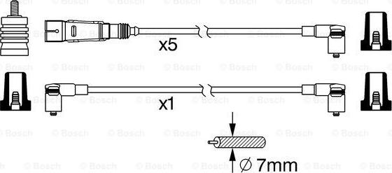 BOSCH 0 986 356 340 - Провод высоковольтный VW Passat (83-88) AUDI 100 (84-94) BOSCH autosila-amz.com