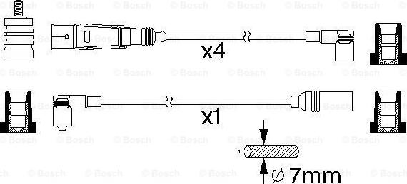 BOSCH 0 986 356 355 - к-кт проводов!\ VW Golf/Jetta/Passat/Polo/Caddy 1.3-1.8 83-91 autosila-amz.com