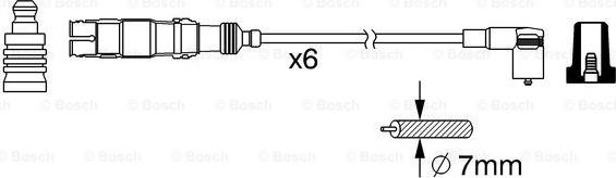 BOSCH 0 986 356 384 - Комплект проводов зажигания VW GOLF/ PASSAT/ VENTO 2.8VR6 06.91-09.98 (bez przewodu cewki) autosila-amz.com