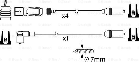 BOSCH 0 986 356 381 - Комплект проводов зажигания autosila-amz.com