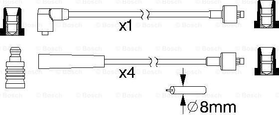 BOSCH 0 986 357 145 - Комплект проводов зажигания autosila-amz.com