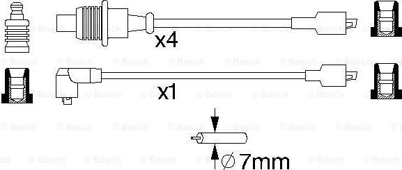 BOSCH 0 986 357 128 - Комплект проводов зажигания autosila-amz.com