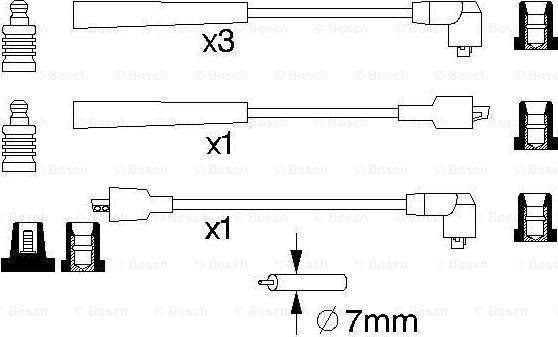 BOSCH 0 986 357 122 - Комплект проводов зажигания autosila-amz.com