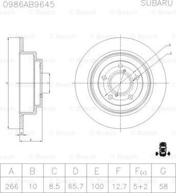 BOSCH 0 986 AB9 645 - Тормозной диск autosila-amz.com